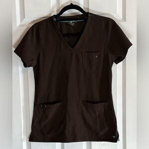 MED COUTURE Brown Women's XS Scrub Top